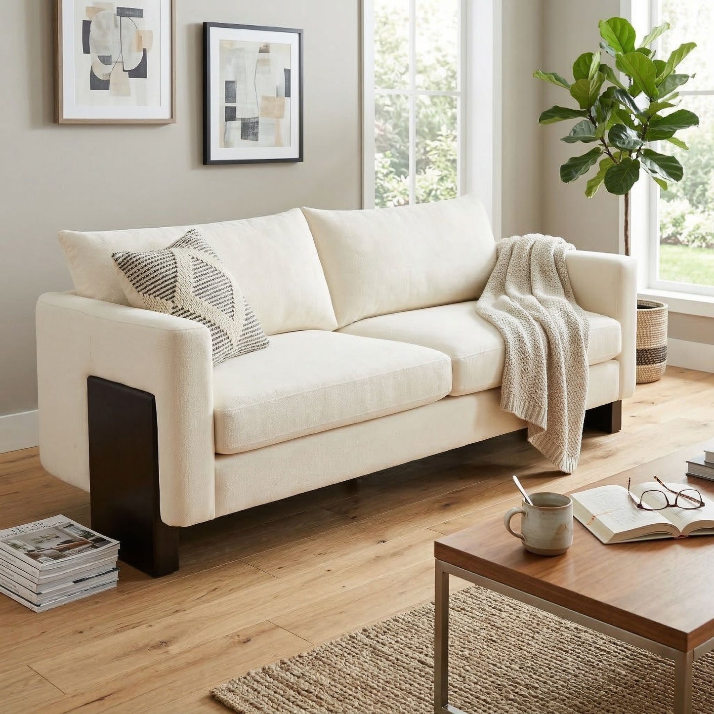 Elegant Modern 3 Seater Sofa Noble House