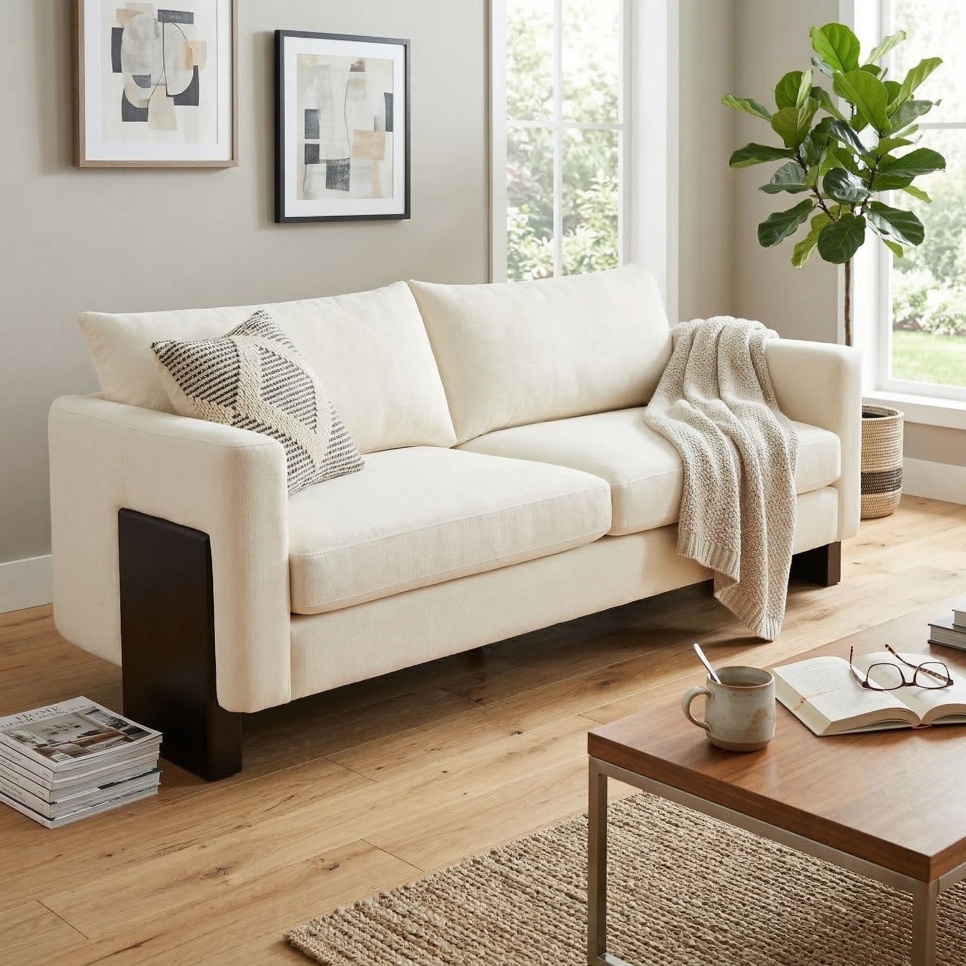 Elegant Modern 3 Seater Sofa Noble House