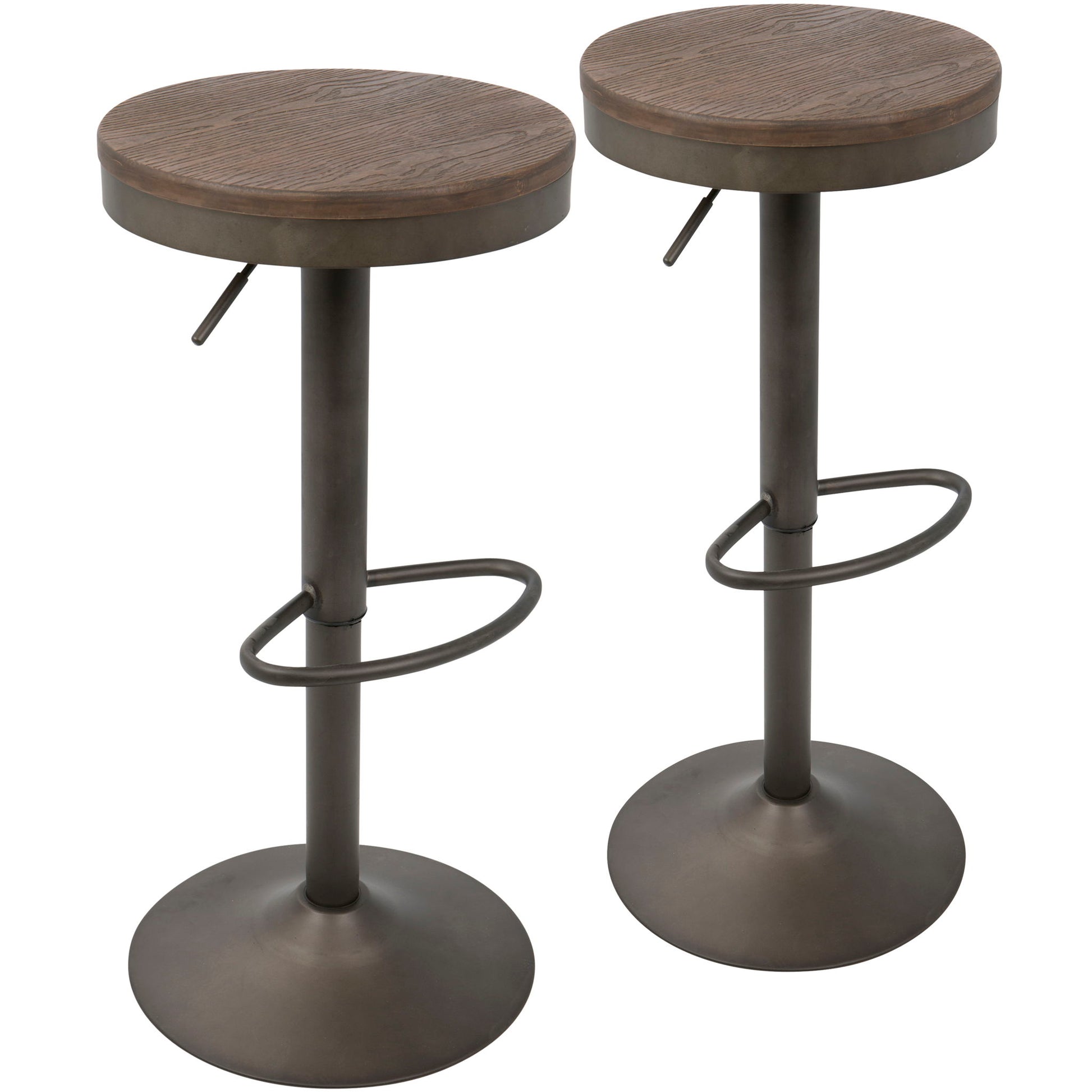 Dakota - Industrial Design Adjustable Barstool (Set of 2) Lumi Source