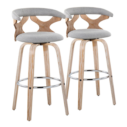 Gardenia - Contemporary Fixed Height Barstool With Swivel With Round Footrest (Set of 2) Lumi Source
