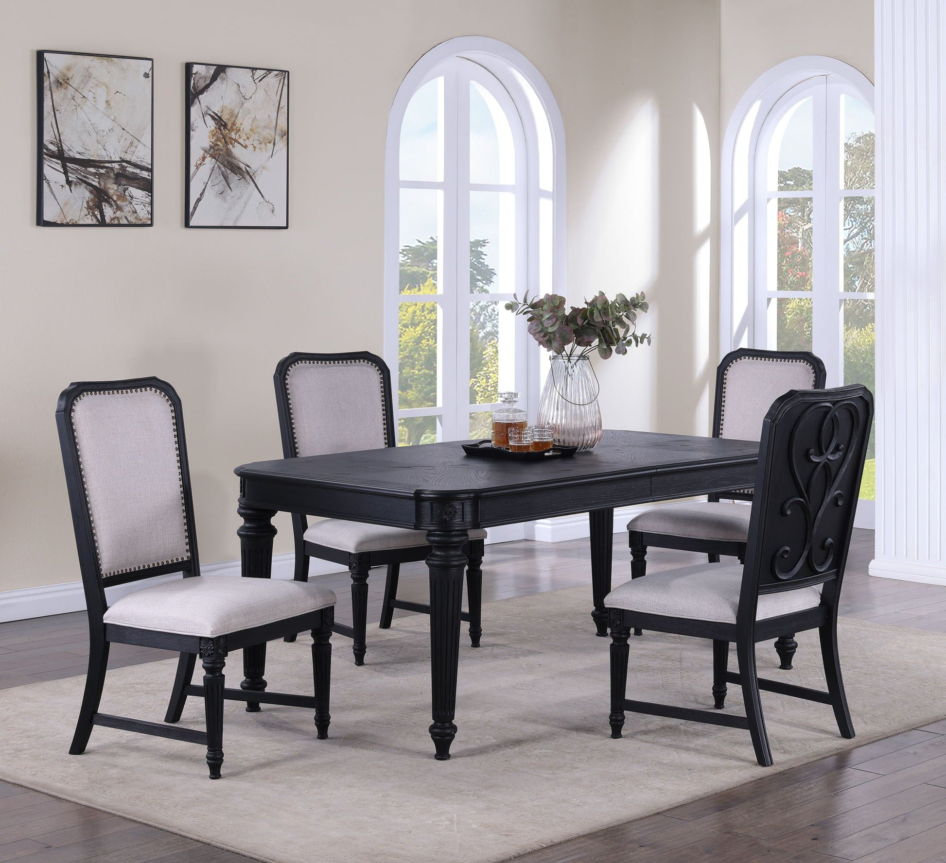 Kingsbury - Dining Table (18 Leaf) - Black Crown Mark