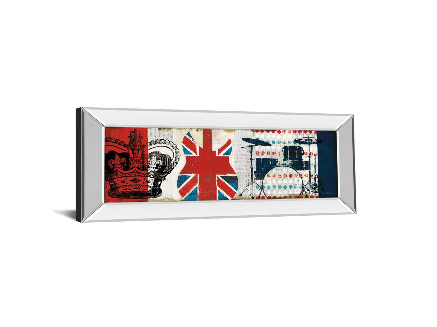 British Invasion Il By Mo Mullan - Mirror Framed Print Wall Art - Red