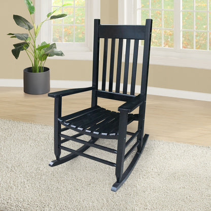 Classic Wooden Porch Rocker Chair White Populus Wood Comfortable Design Home Essentials