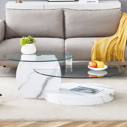 Contemporary Artistic Double Layer Coffee Table Home Essentials