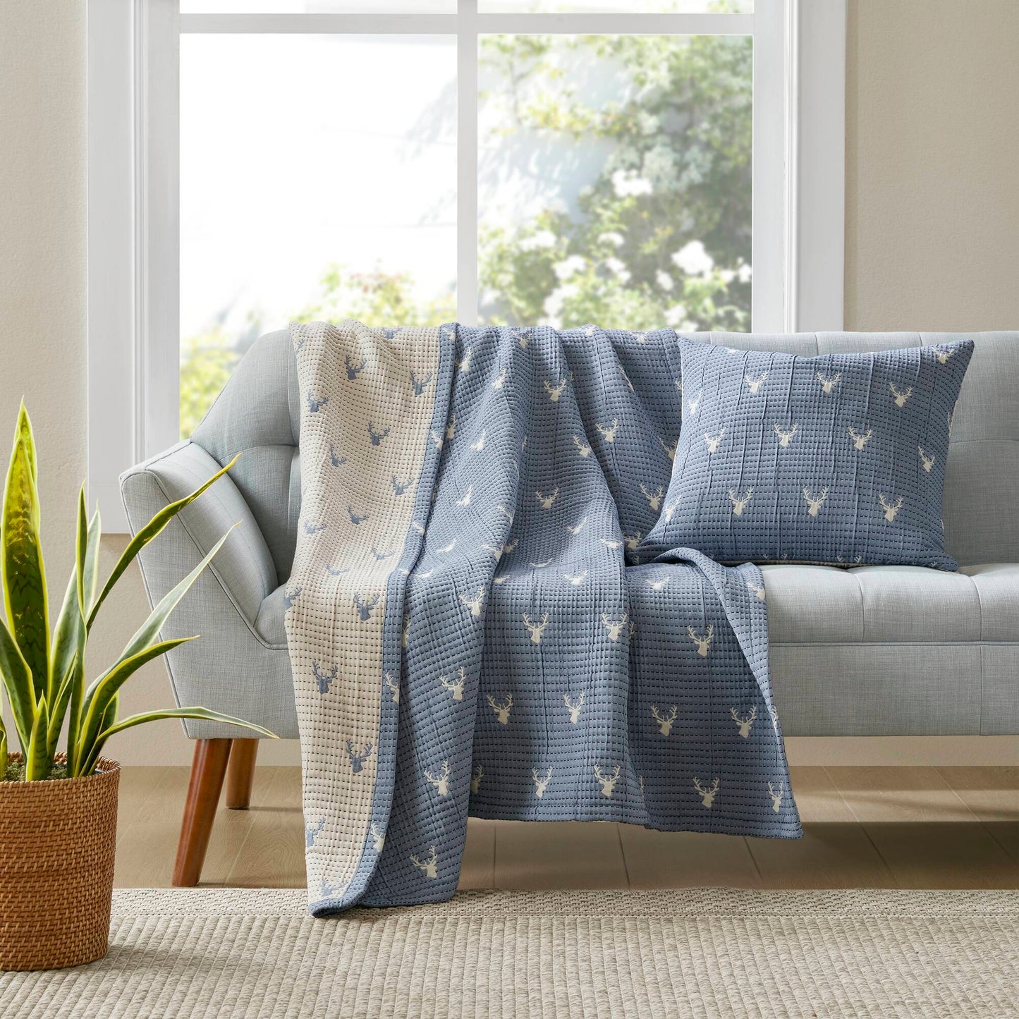 Keystone - Throw/Pillow Set - Blue Woolrich