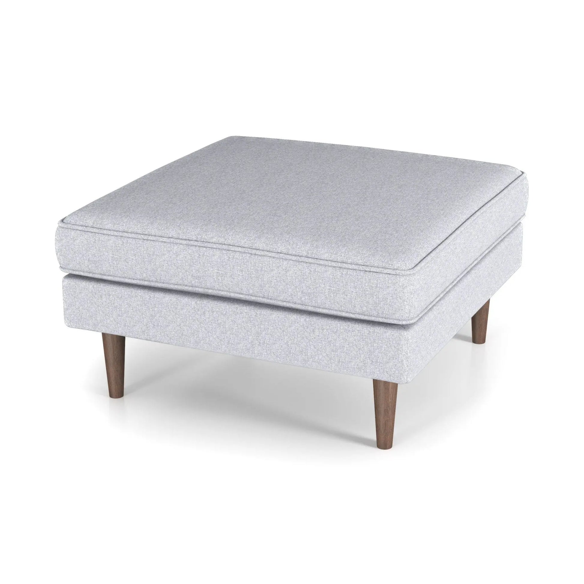 Amber - Square Upholstered Ottoman Linen Ashcroft Furniture