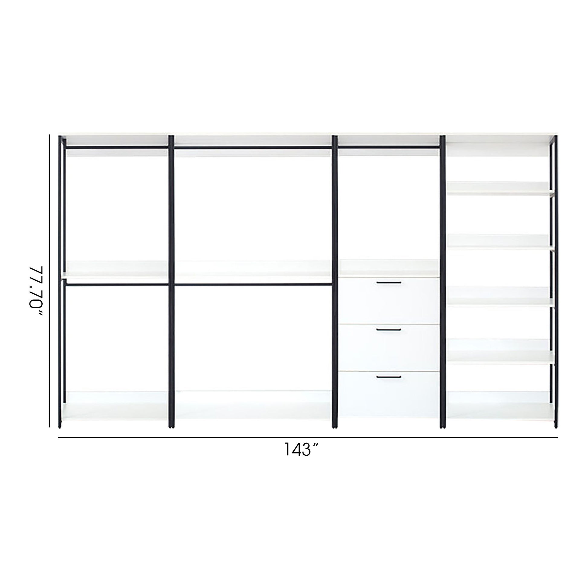 Fiona - Freestanding 4 Tower Walk In Closet System Wood Metal - White Home Essentials
