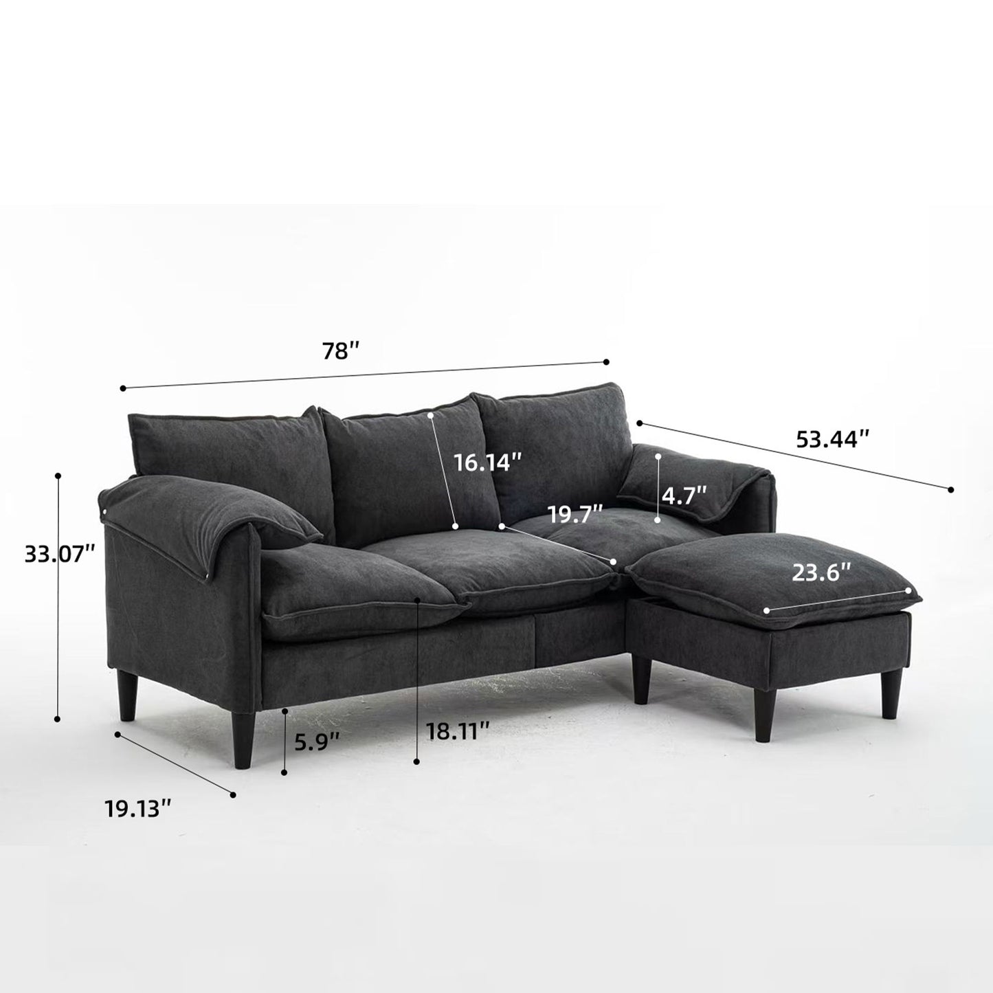 Convertible Combination Sofa With Footstools With Storage Home Essentials