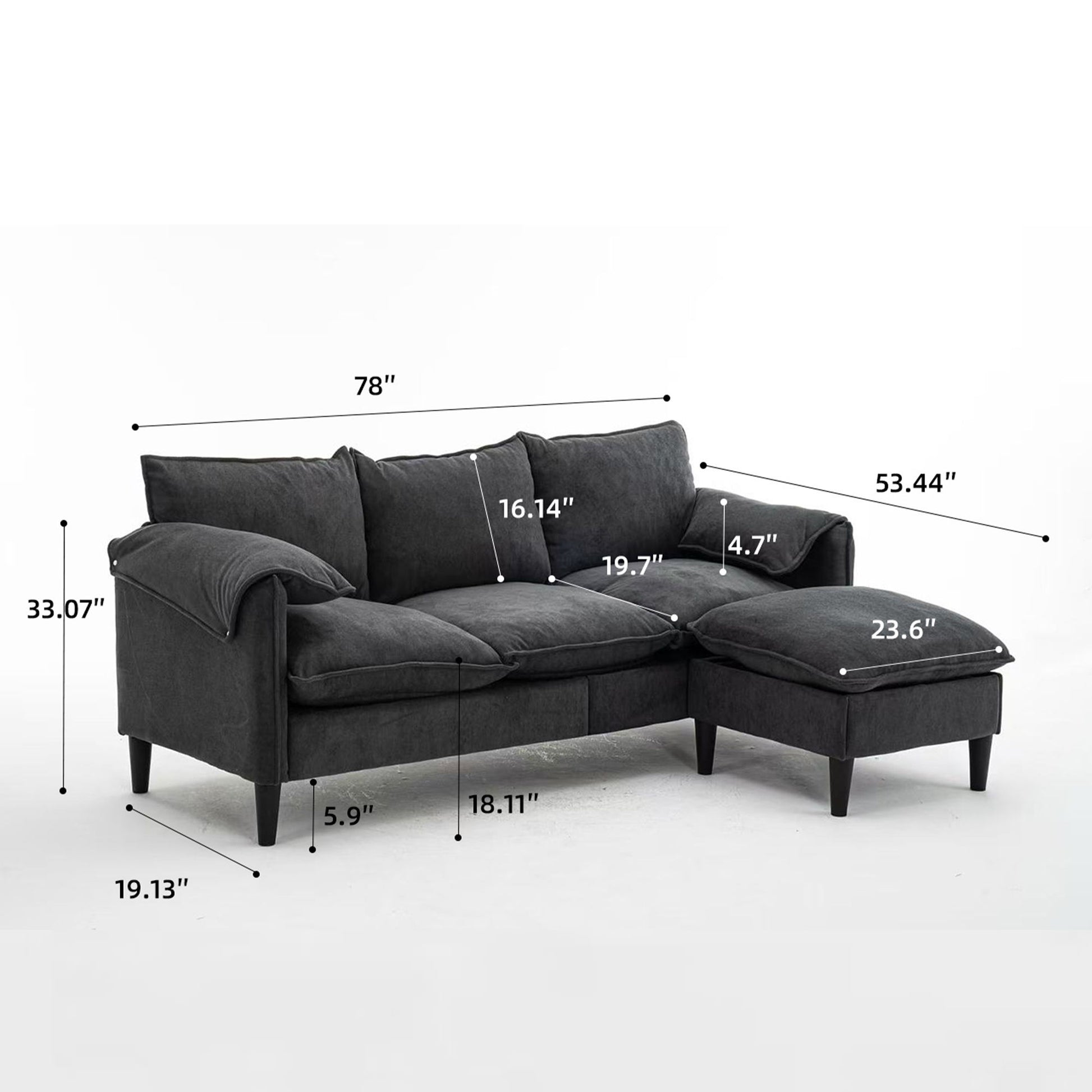 Convertible Combination Sofa With Footstools With Storage Home Essentials
