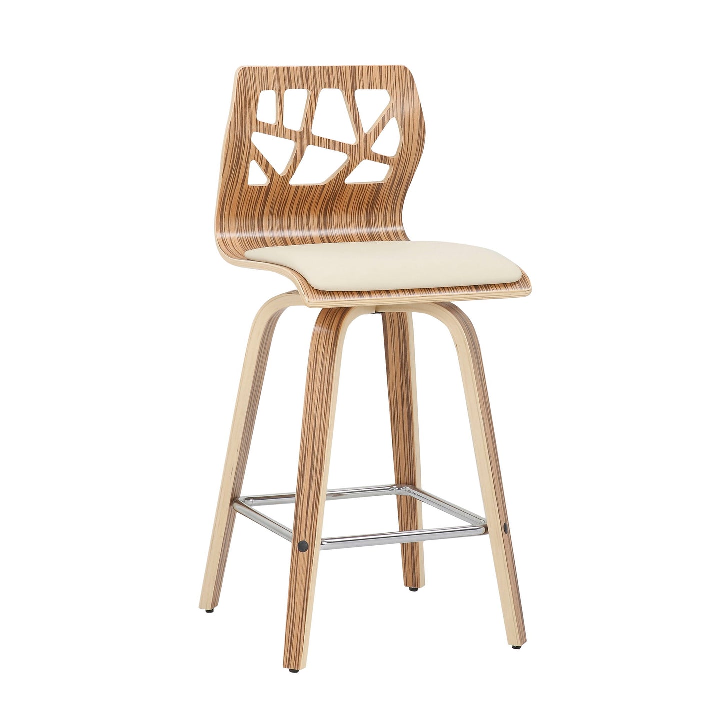 Folia - Mid Century Modern Counter Stool With Footrest (Set of 2) Lumi Source