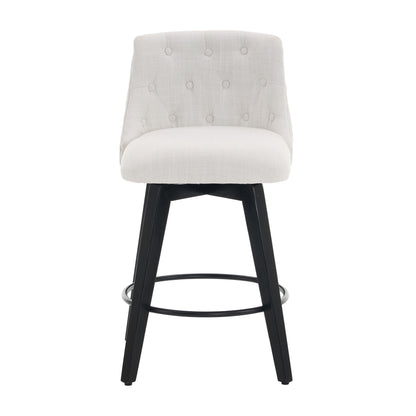 Swivel Bar Stools & Button Tufted Back (Set of 2) Home Essentials