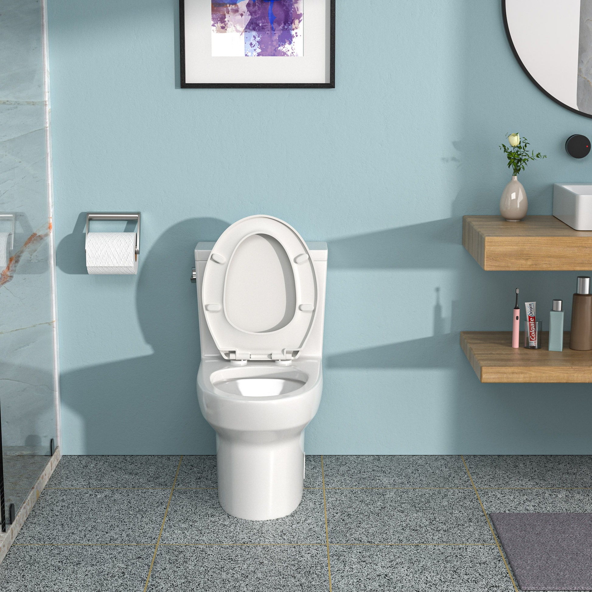 1 Piece Toilet & Soft Closing Seat - White Daily Nest