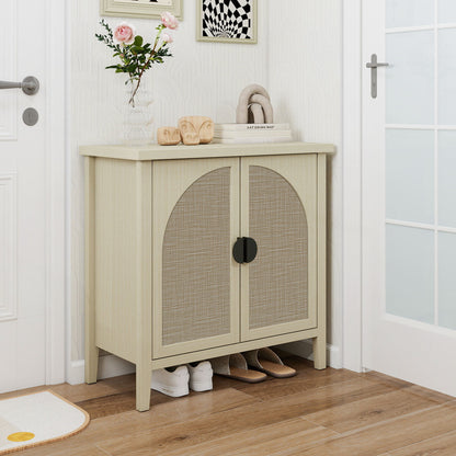Rattan 2 Door Cabinet, Suitable For Bedroom - Natural Home Essentials