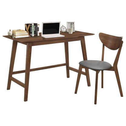 2 Piece Home Office Desk And Chair Set - Gray / Walnut Brown Home Essentials