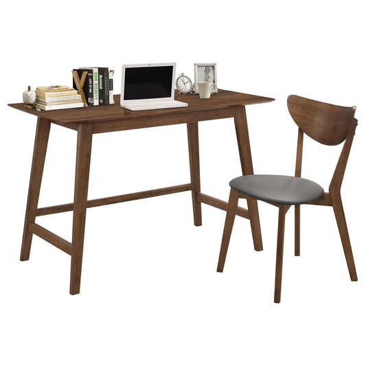 2 Piece Home Office Desk And Chair Set - Gray / Walnut Brown Home Essentials