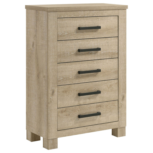 Sansome - 5 Drawer Bedroom Chest - Oak Furniture Max