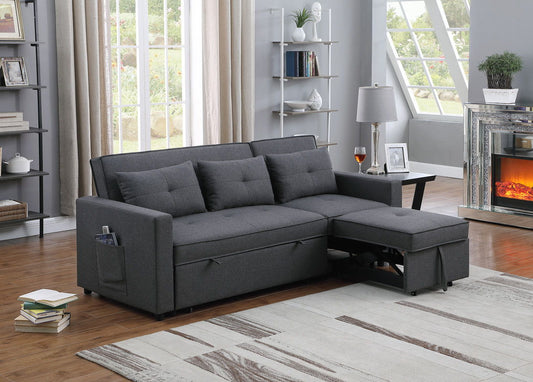 Zoey - Linen Convertible Sleeper Sofa With Side Pocket