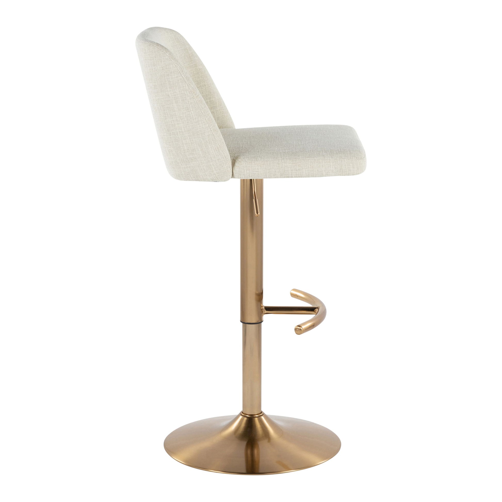 Toriano - Contemporary Adjustable Barstool Swivel With Rounded T Footrest (Set of 2) Lumi Source