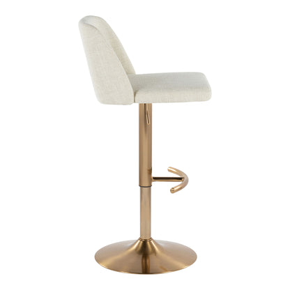 Toriano - Contemporary Adjustable Barstool Swivel With Rounded T Footrest (Set of 2) Lumi Source