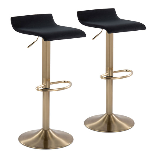 Ale - Contemporary Adjustable Height Barstool With Swivel With Oval Footrest (Set of 2) Lumi Source
