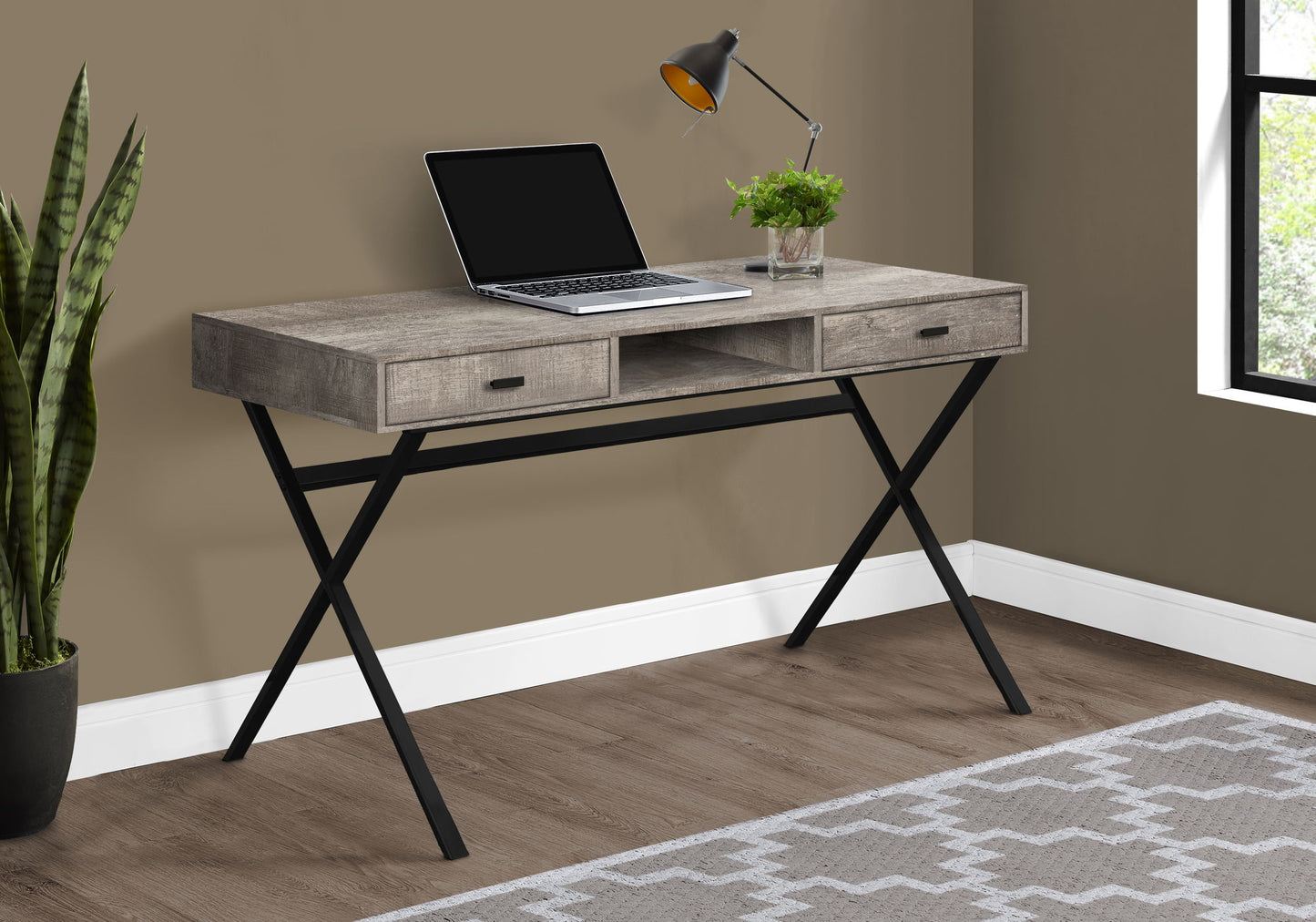 Computer Desk For Home Office, Laptop, Storage Drawers, Glossy Contemporary & Modern 8th Street