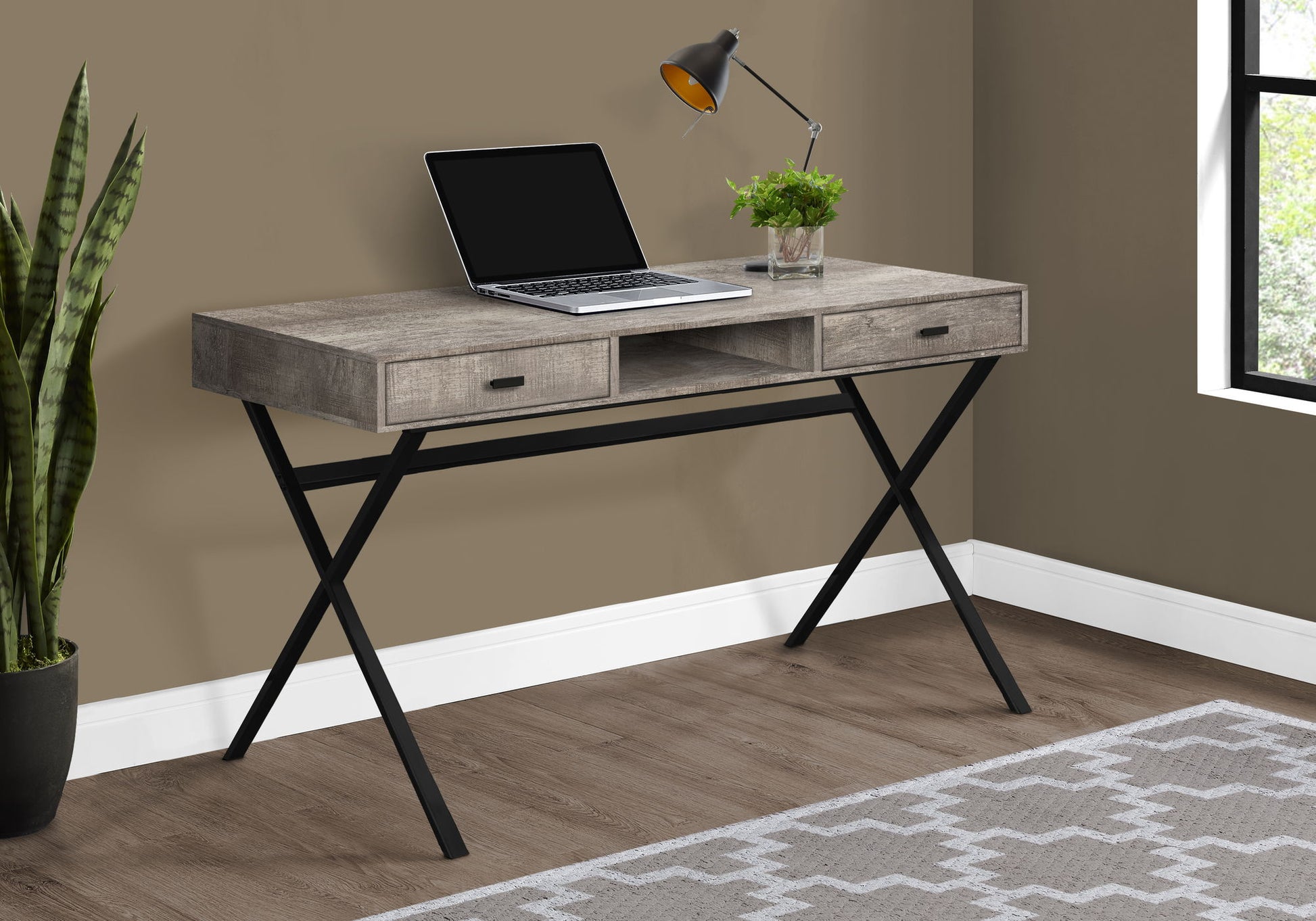 Computer Desk For Home Office, Laptop, Storage Drawers, Glossy Contemporary & Modern 8th Street