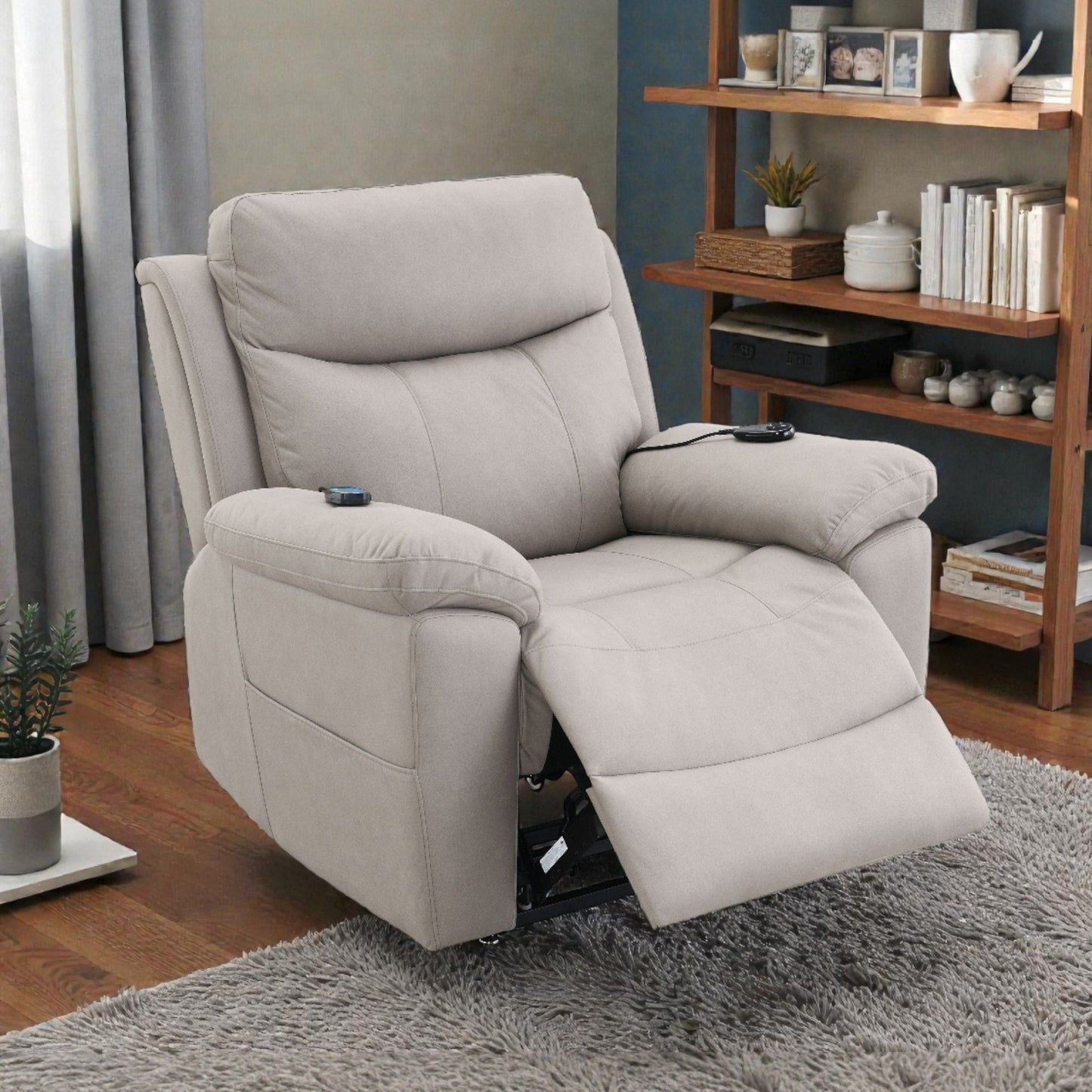 Chriki - Power Motion Recliner With Lift Heating Massage Chair - Beige Acme