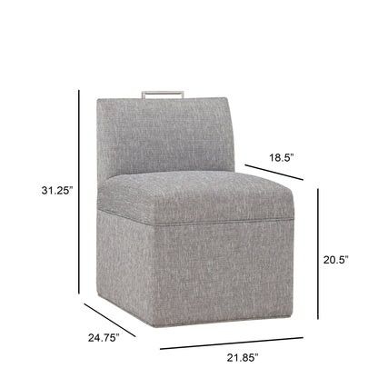 Della - Upholstered Castered Chair - Gray Ridgecrest Home