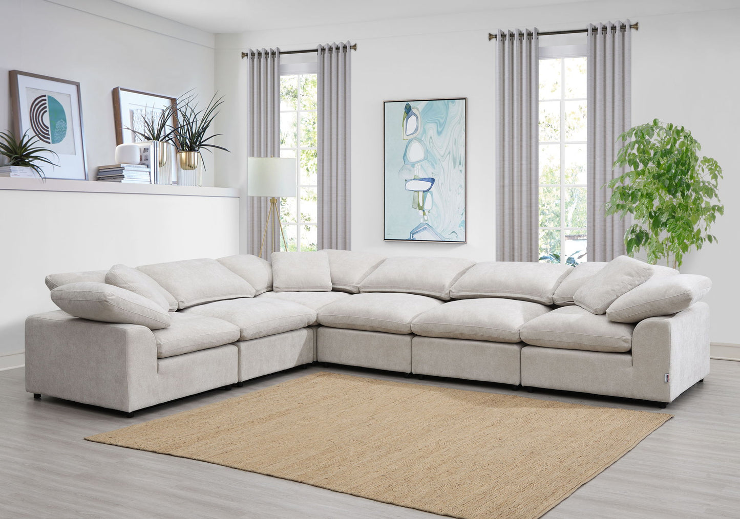 Naveen - 6 Piece Modular Sectional - Ivory Acme