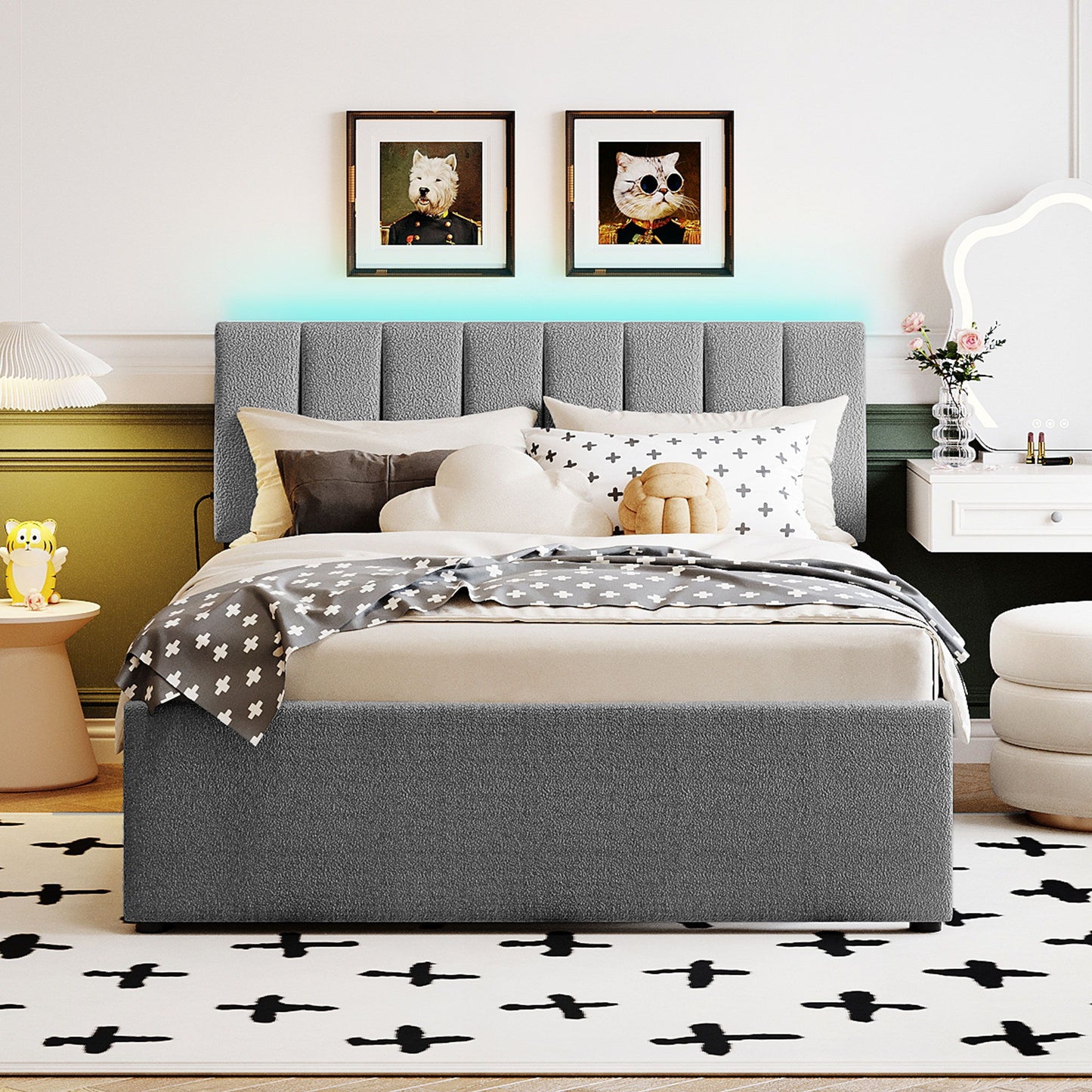 Upholstered Platform Bed With Trundle Halcyon Home