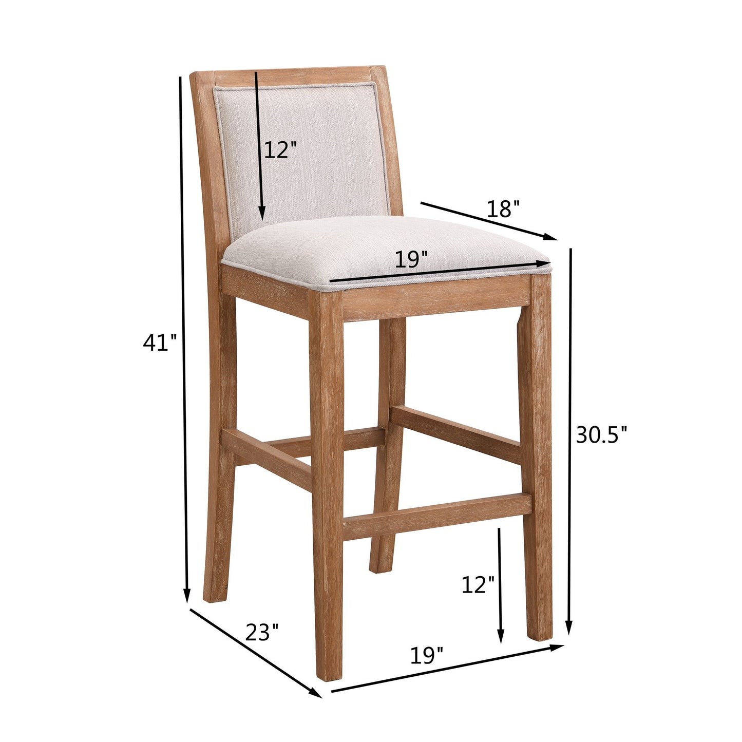 Upholstered Barstools (Set of 2) Noble House