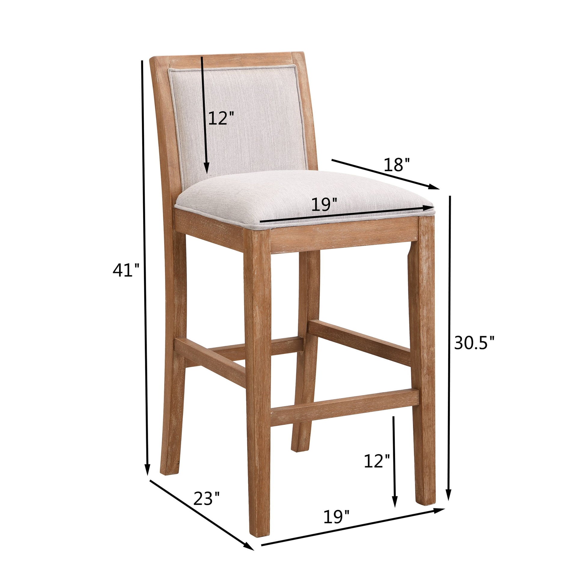 Upholstered Barstools (Set of 2) Noble House