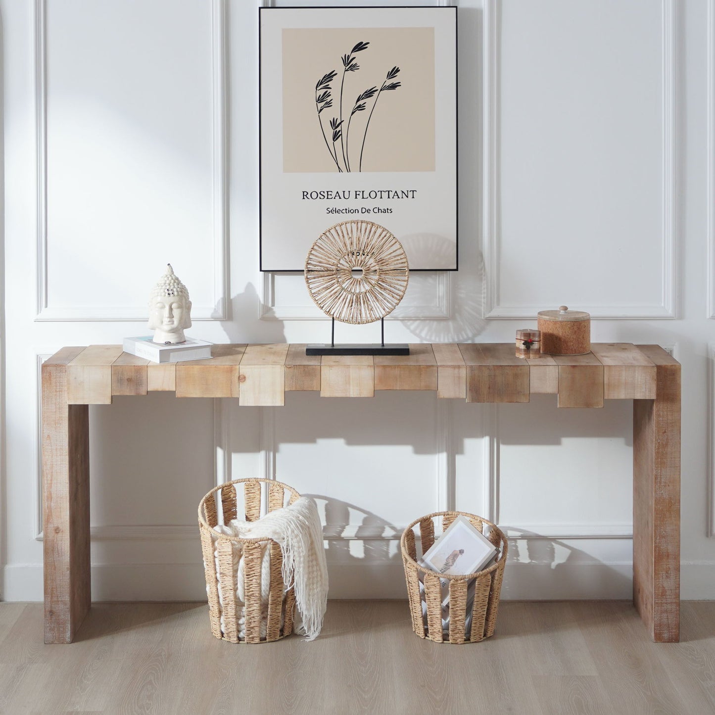 Modern Rustic Table With Sculpted Block Design Home Essentials