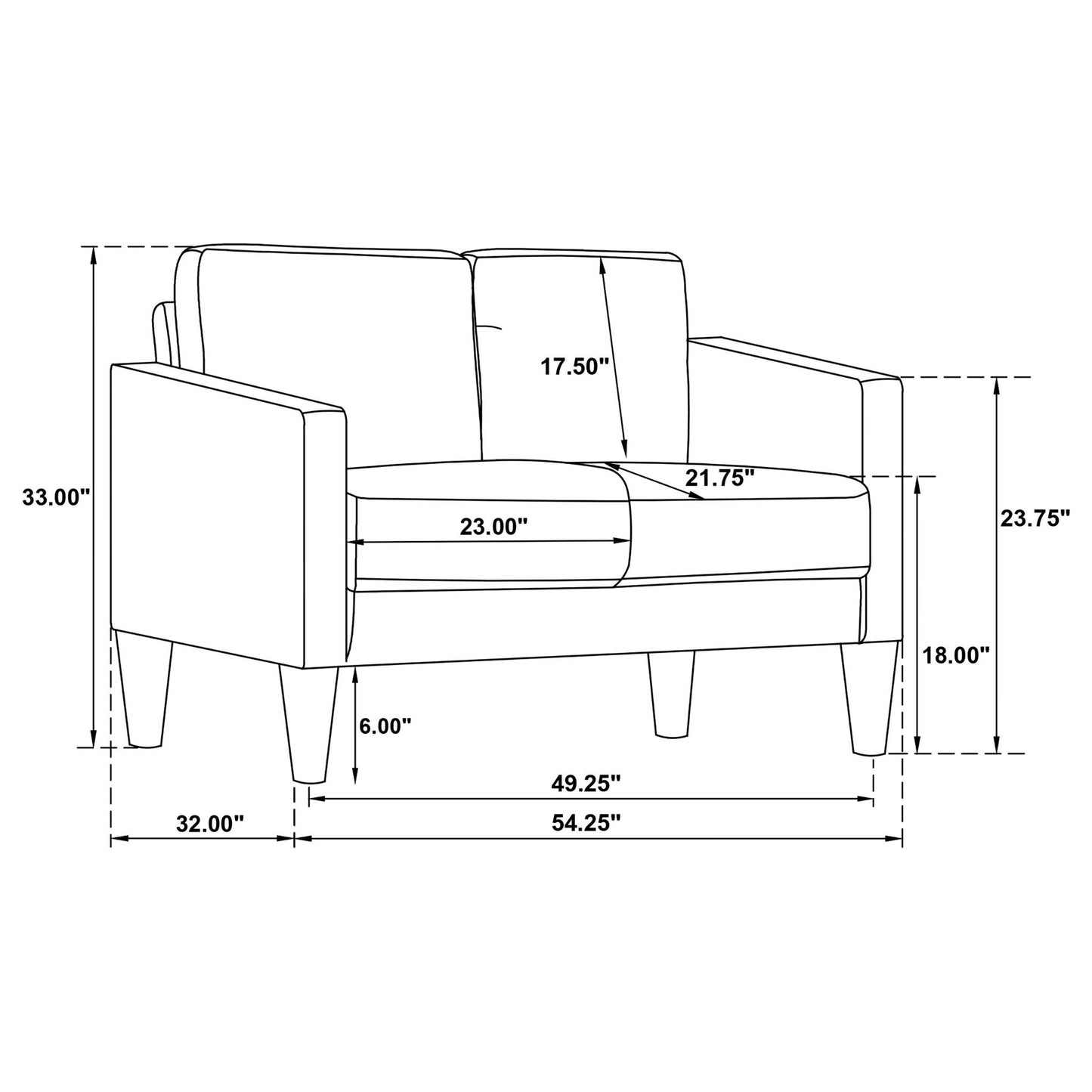 Farallone - Track Arm Loveseat Furniture Max