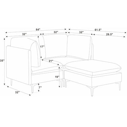 Upholstered Modular Sectional & Tall Legs Home Essentials