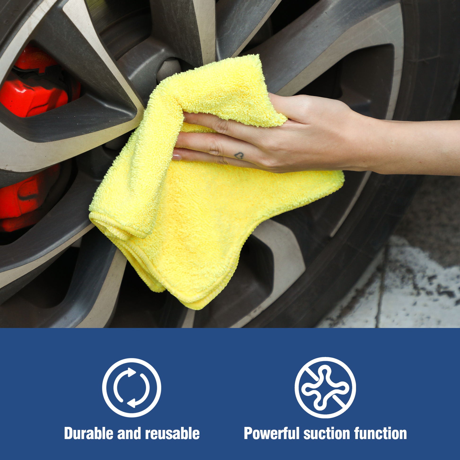 Multifunctional Microfiber Towel For Car Cleaning, Kitchen & Glass Scrubbing - Yellow Daily Nest