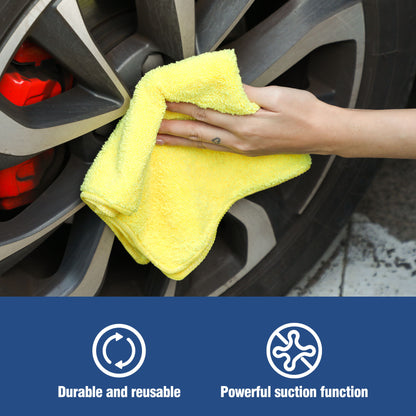 Multifunctional Microfiber Towel For Car Cleaning, Kitchen & Glass Scrubbing - Yellow Daily Nest