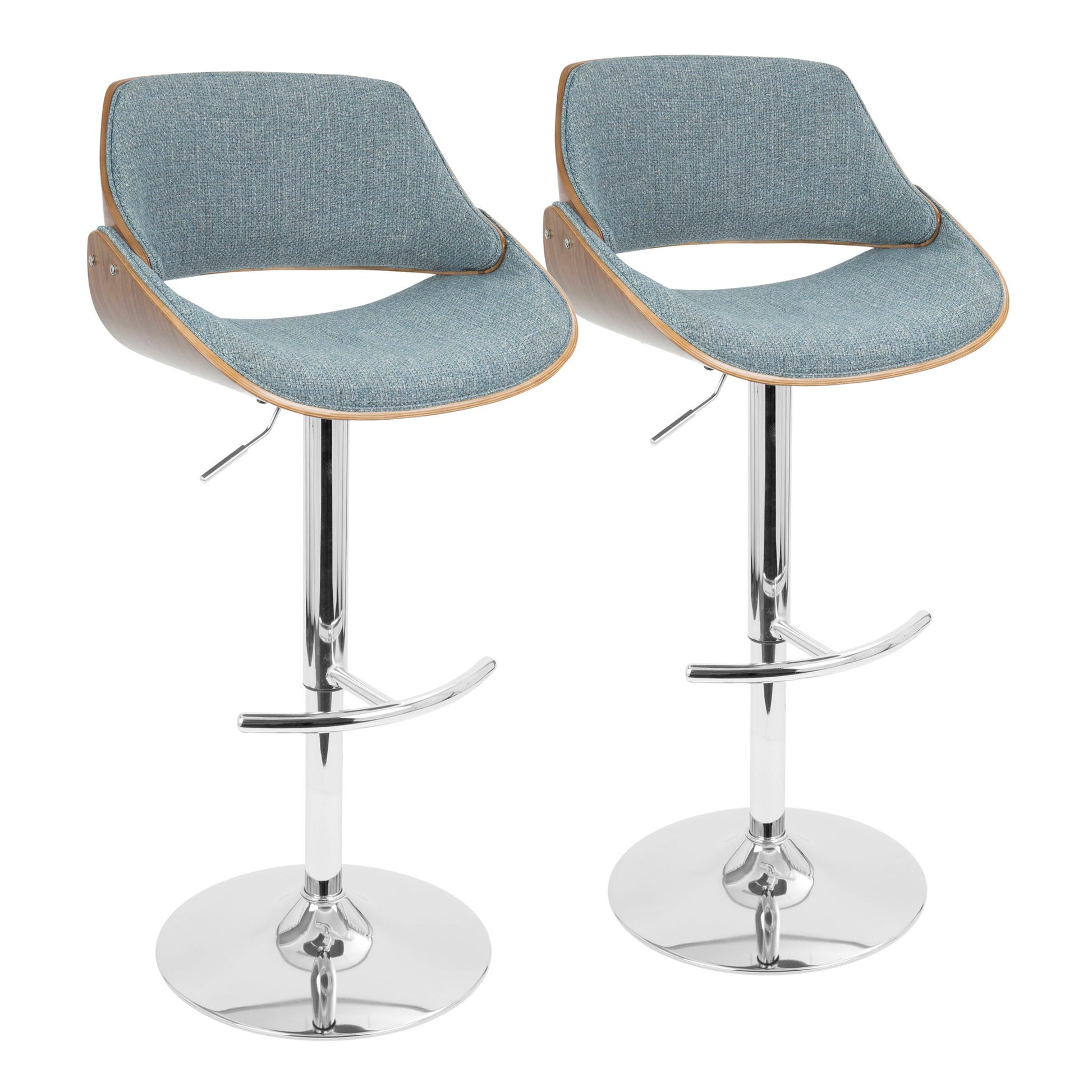 Fabrizzi - Mid Century Modern Adjustable Barstool With Swivel (Set of 2) Lumi Source
