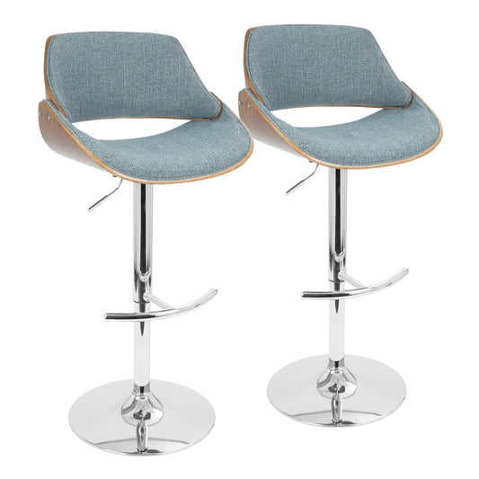 Fabrizzi - Mid Century Modern Adjustable Barstool With Swivel (Set of 2) Lumi Source