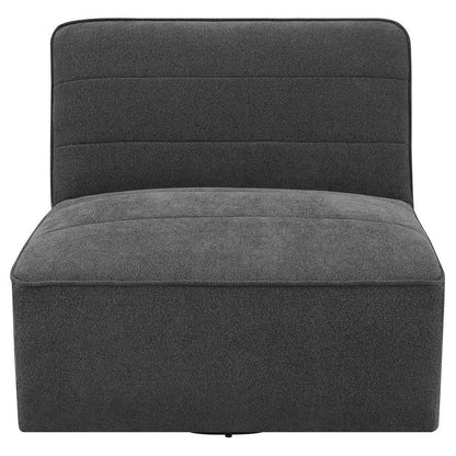 Cobie - Upholstered Armless Swivel Chair - Dark Charcoal Coaster Fine Furniture