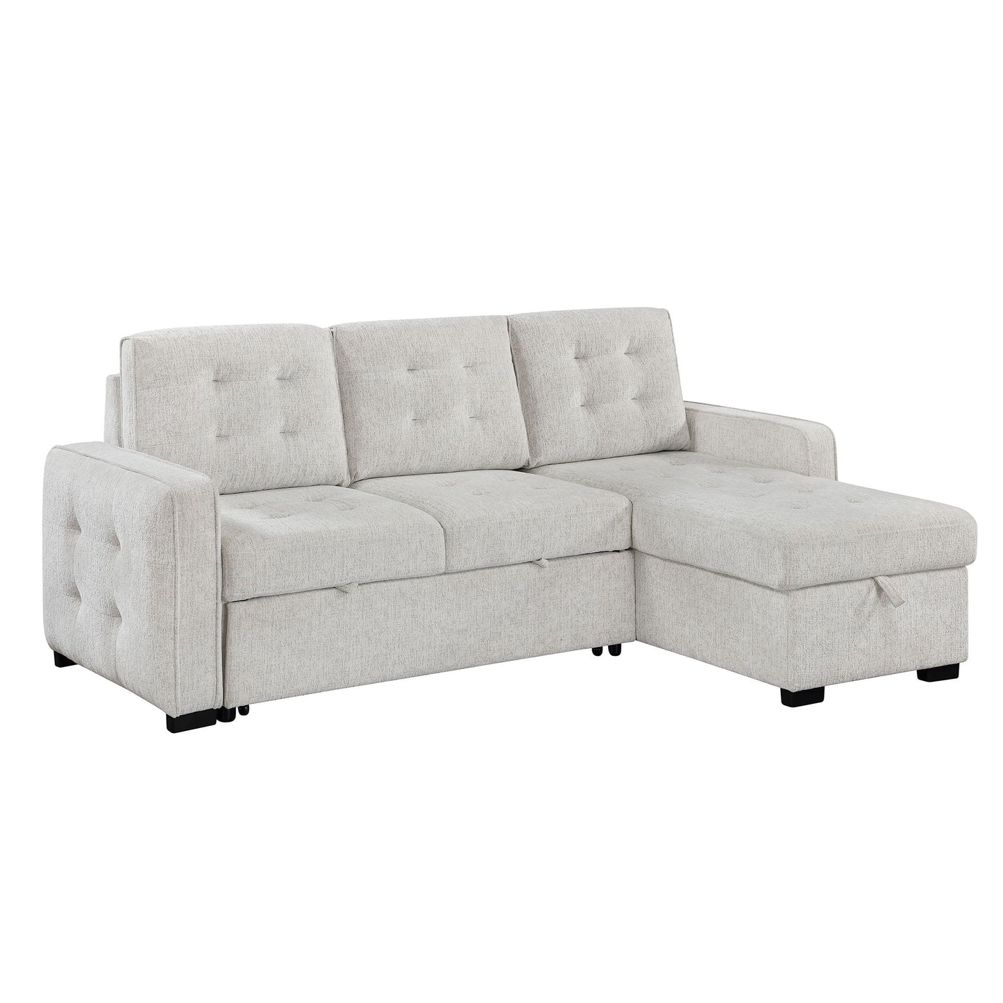 Gustavo - Sofa, Pull Out Bed, Storage Chaise, USB And Cup Holders - Beige Global Furniture USA