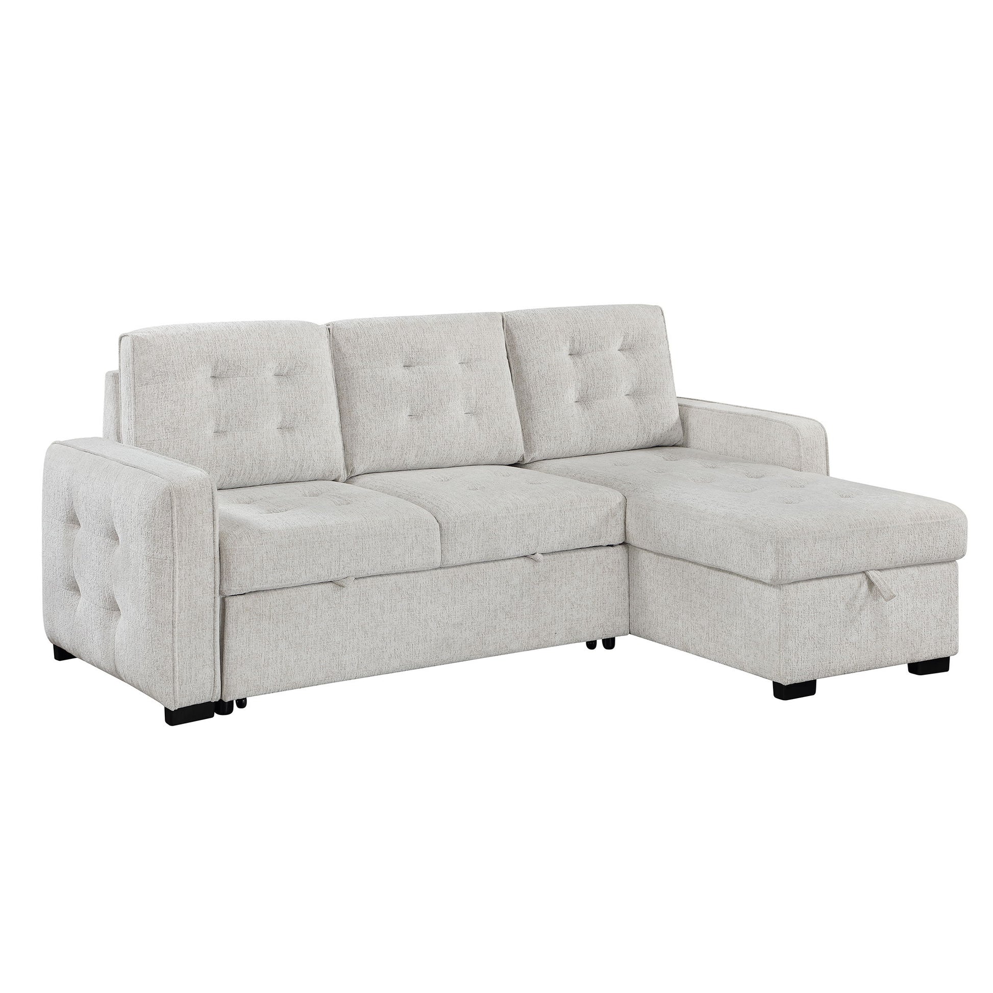 Gustavo - Sofa, Pull Out Bed, Storage Chaise, USB And Cup Holders - Beige Global Furniture USA