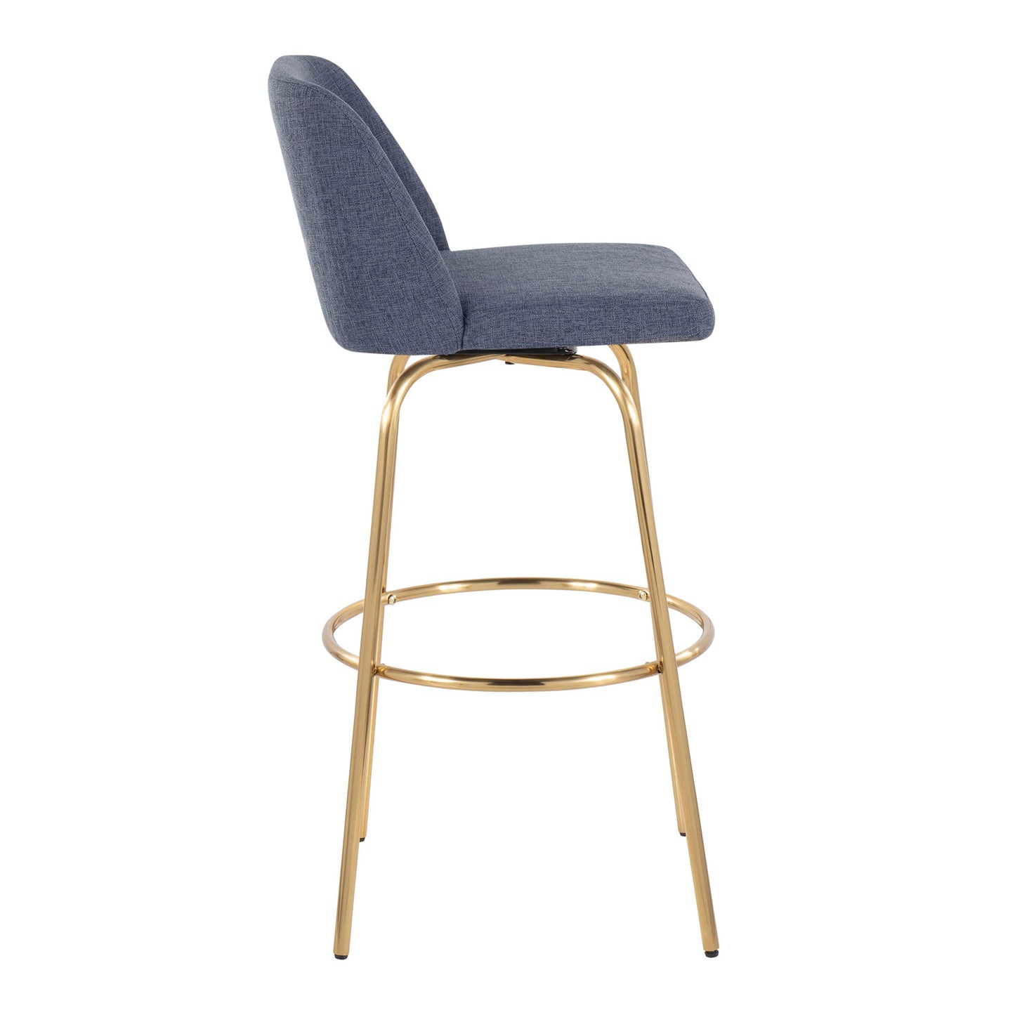 Toriano - Contemporary Fixed Height Barstool With Swivel With Round Footrest (Set of 2) Lumi Source