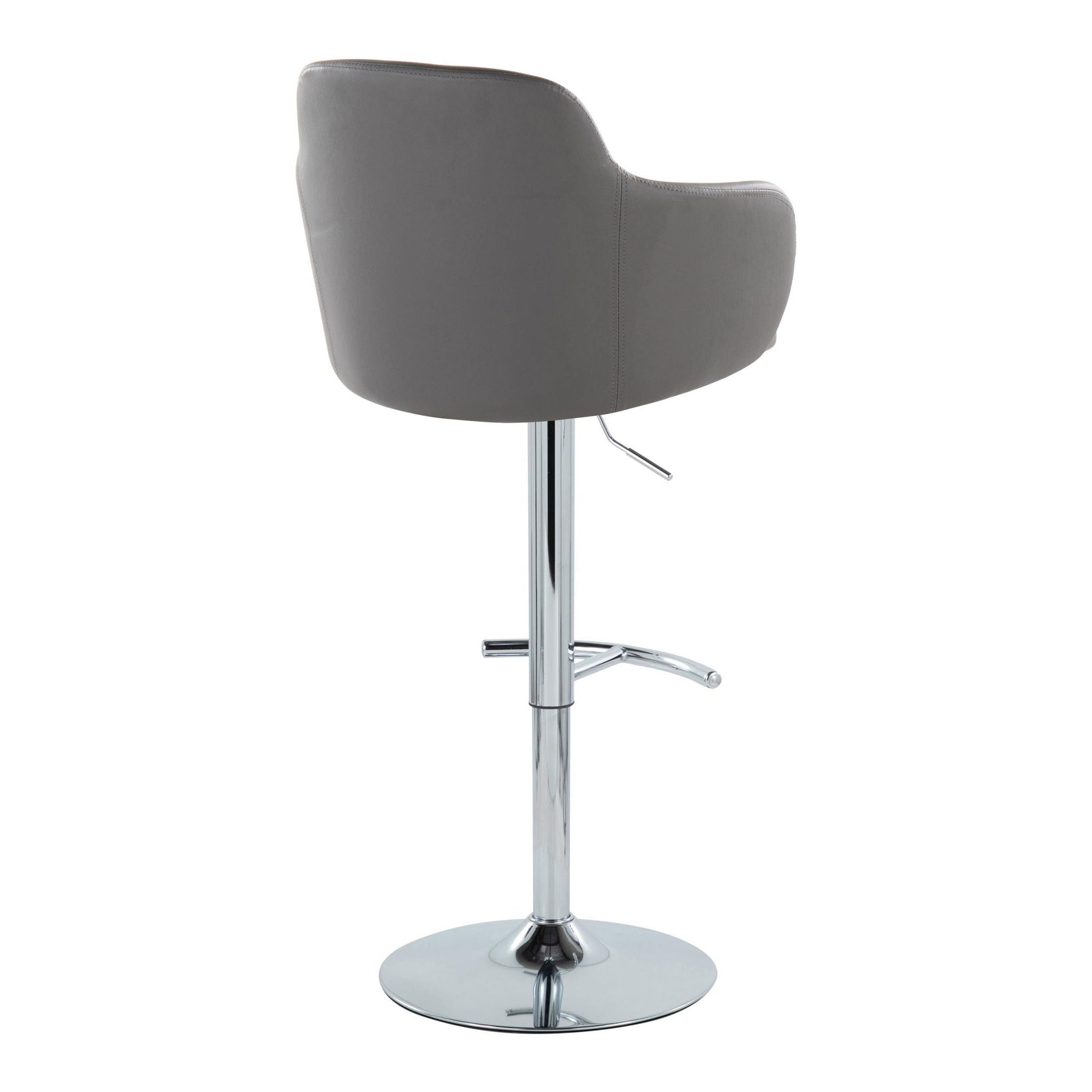 Boyne - Contemporary Adjustable Barstool With Swivel & Rounded T Footrest (Set of 2) Lumi Source