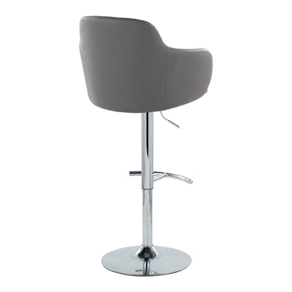 Boyne - Contemporary Adjustable Barstool With Swivel & Rounded T Footrest (Set of 2) Lumi Source