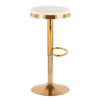 Dakota - Contemporary Upholste Adjustable Barstool (Set of 2) Lumi Source