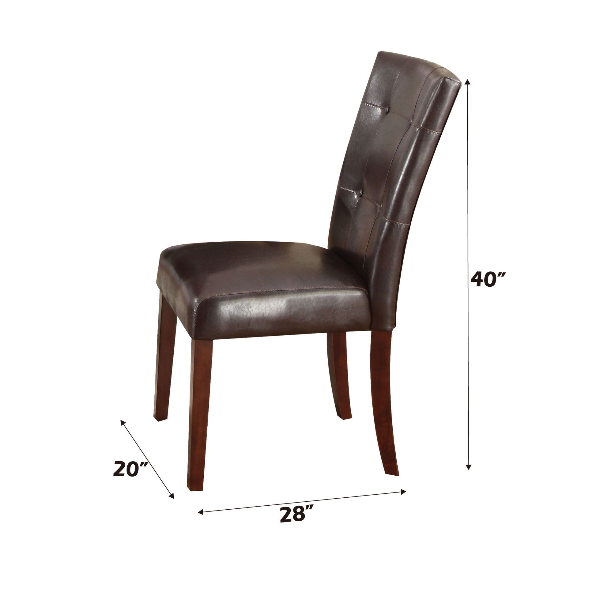 Britney - Synthetic Leather Side Chair (Set of 2) - Brown / Walnut Acme