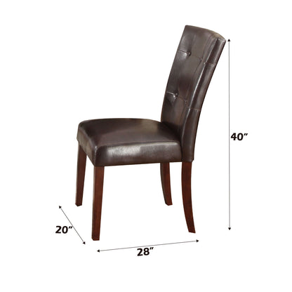 Britney - Synthetic Leather Side Chair (Set of 2) - Brown / Walnut Acme