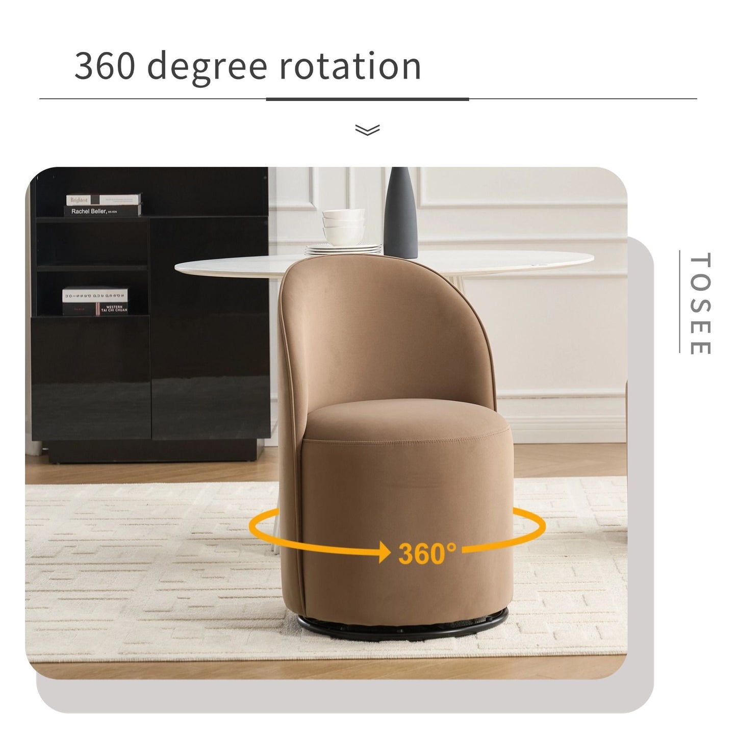 360 Degree Swivel Armless Dining Barrel Chair Home Essentials
