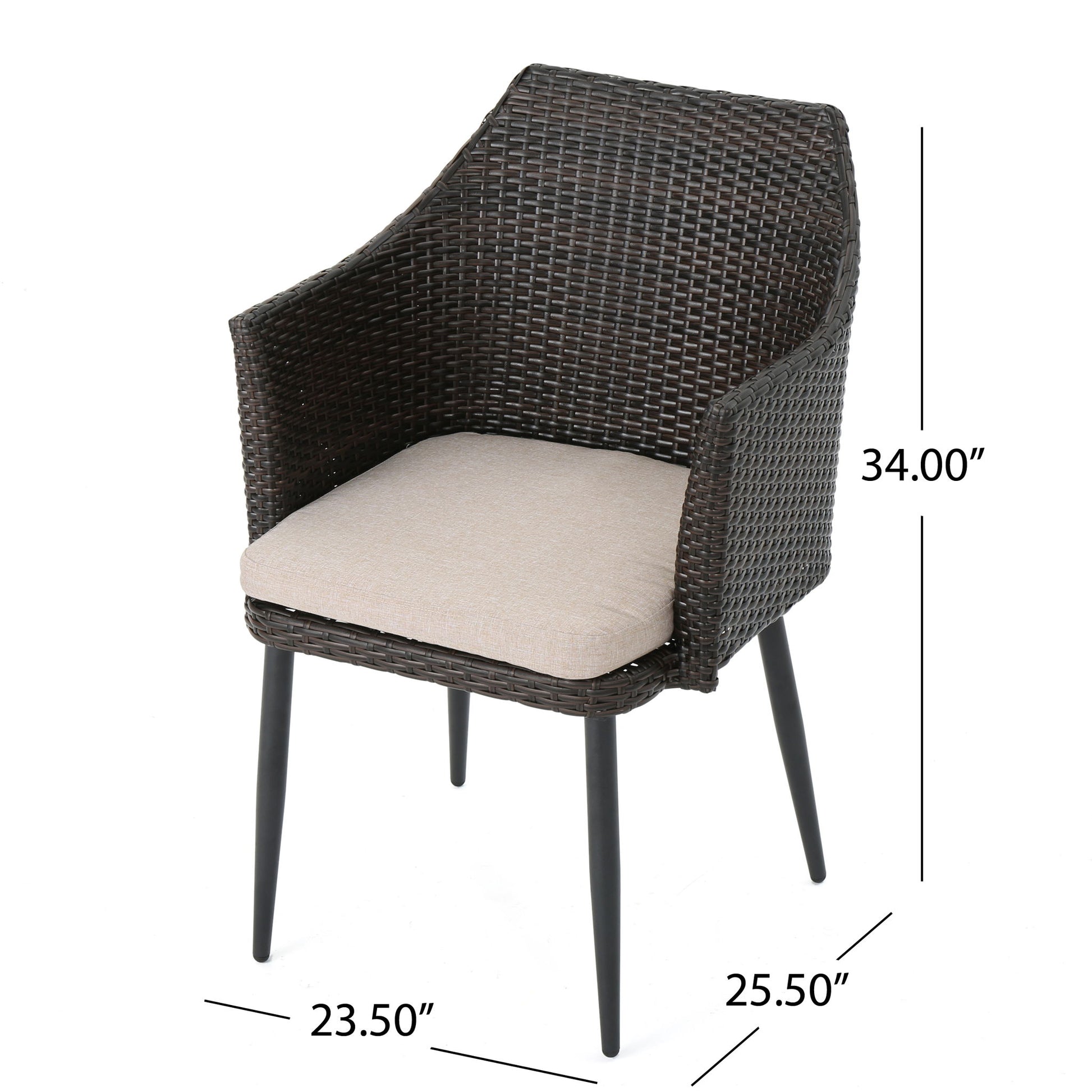 Kenneth - 3 Pieces Chat Set Outdoor Furniture - Brown Multi Noble House